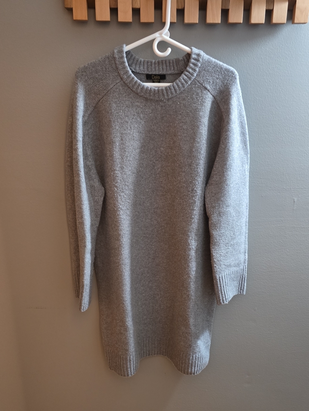 Dalia Women's Gray Crewneck Sweater Dress
